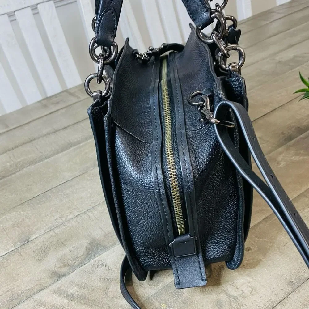 Coach 38551 Dreamer 27 Pabbled Leather Black Crossbody Bag - Picture 7 of 12